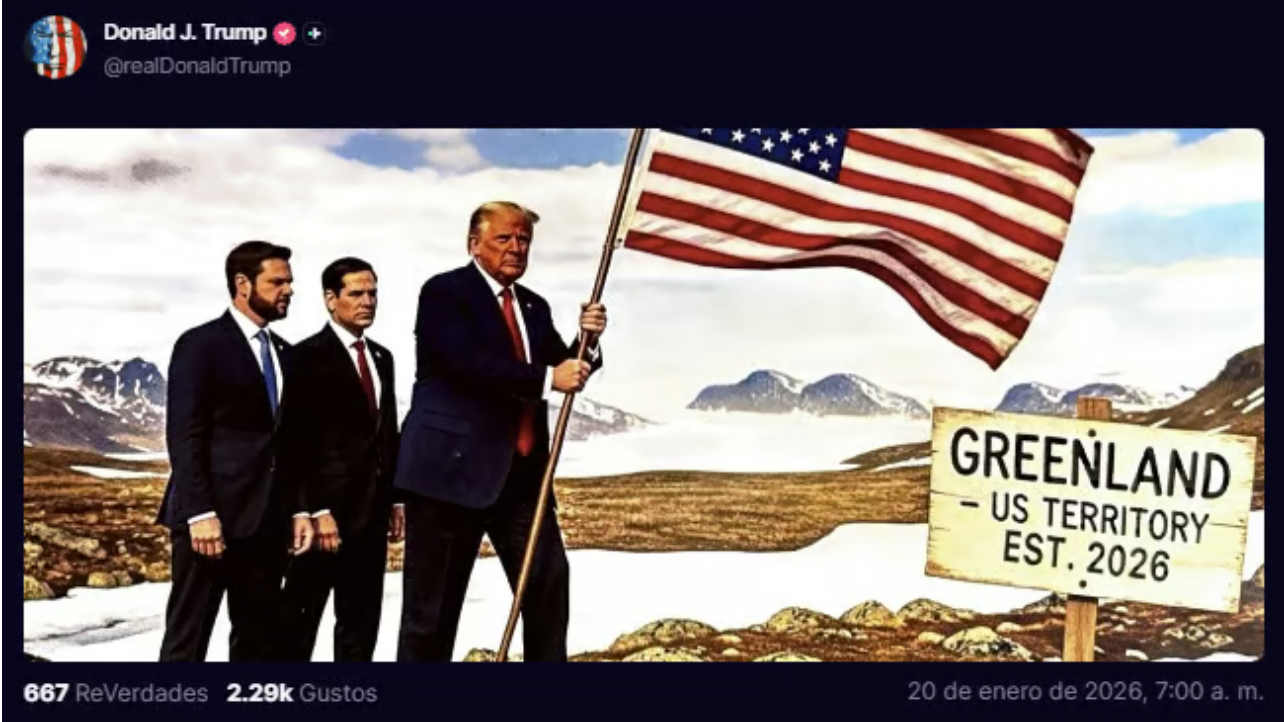 Trump has published an AI-generated photomontage showing him planting the US flag in Greenland