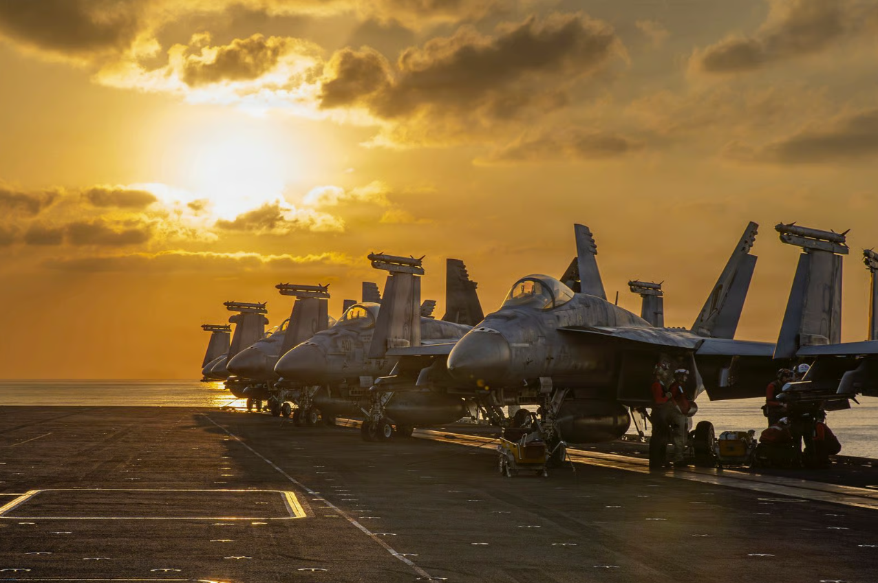 Fighter jets on a carrier