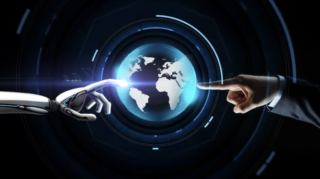 Robot finder and human finger touching