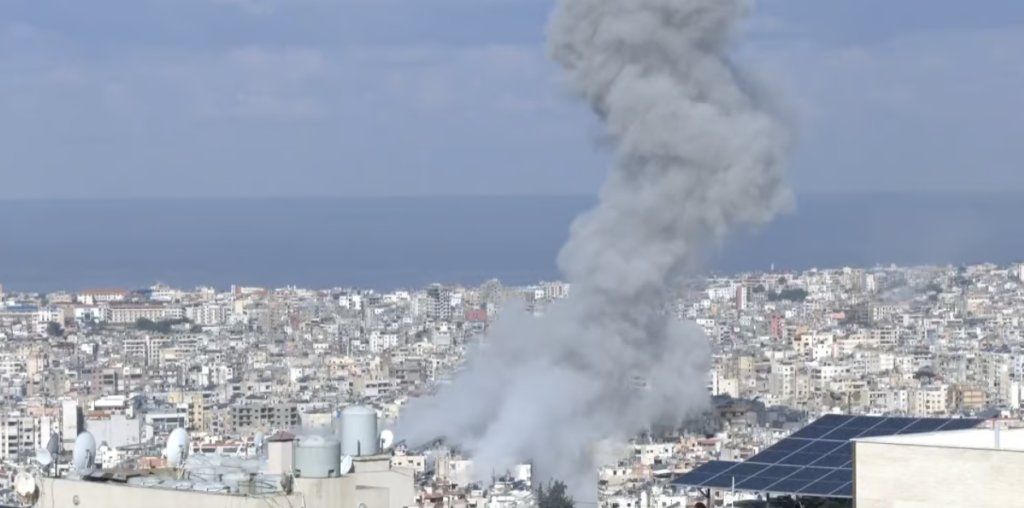 cityscape with smoke