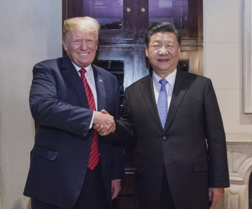 US President Donald J Trump and China's President Xi Jinping
