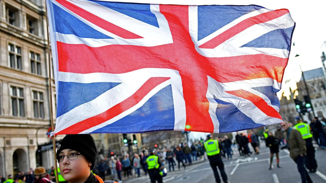 Pro-Brexit demonstration in central London yesterday, La Razón