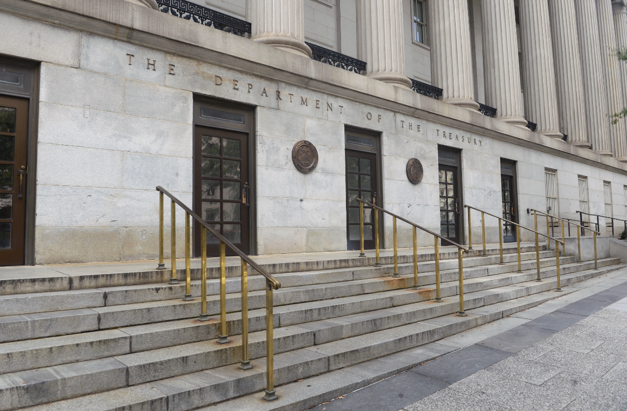 The US Department of the Treasury building